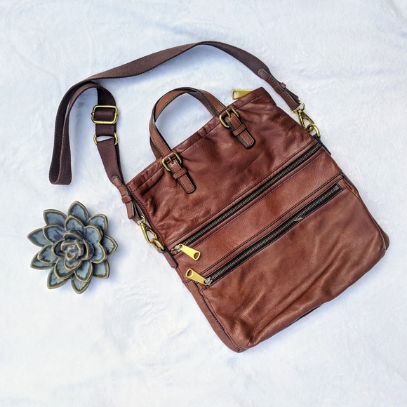 Fossil Explorer Foldover Tote Brown - Picture 2 of 8